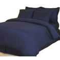 thumbnail image 3 of 300 Thread Count 100% Egyptian Cotton 3-Piece Flat Sheet (1 Flat Sheet + 2 Pillow Covers) Size Full Color Navy Blue Stripe, 3 of 5