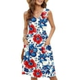 thumbnail image 5 of LOVZFMLL Summer Casual Dresses for Women 2025 Beach Sleeveless V Neck Floral Print Tank Loose Sundresses with Pockets Navy A XL, 5 of 9