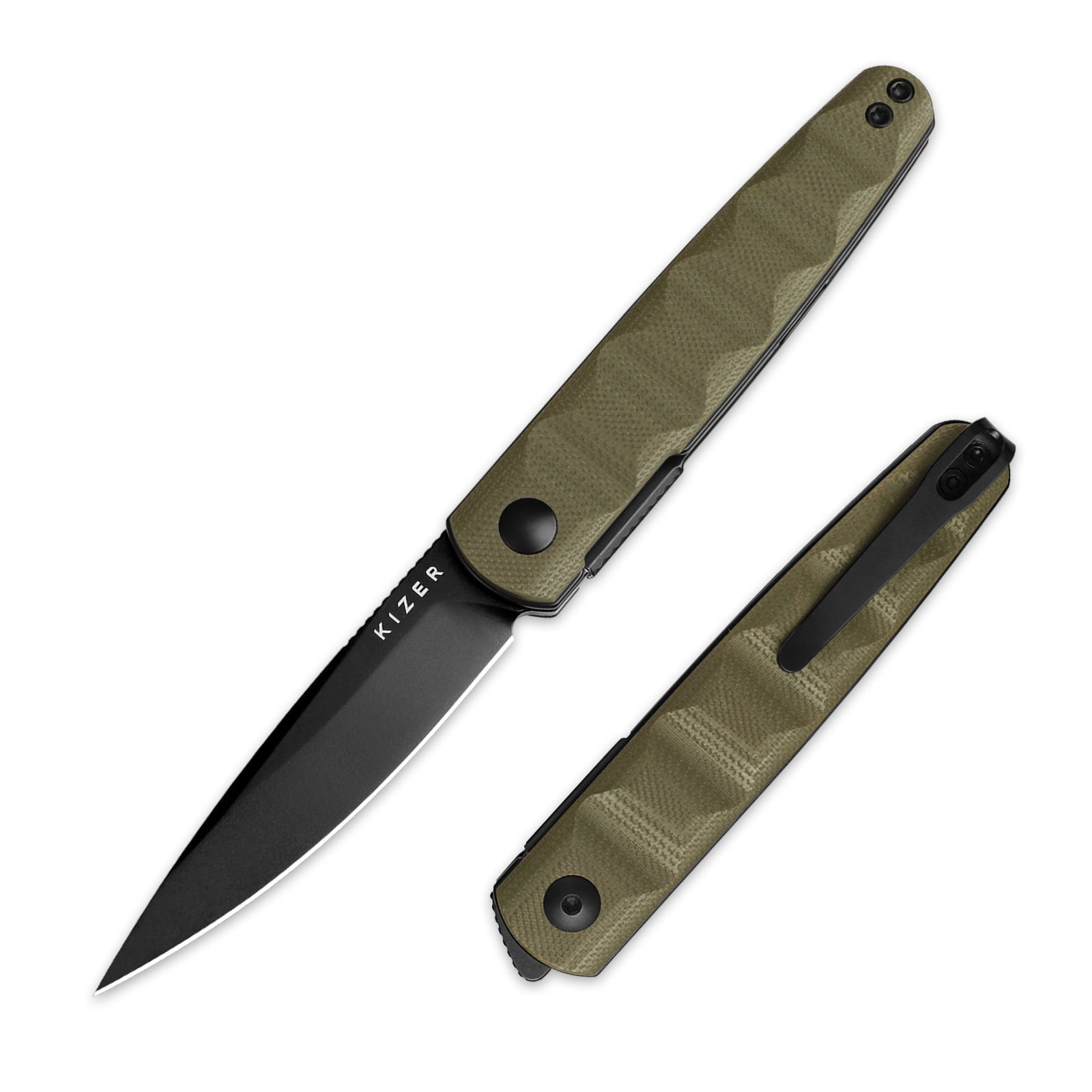 mskキウイつる Kizer Pocket Folding Knife Feweed, S90V Steel Titanium+ Fat