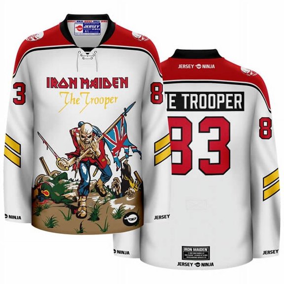 Iron Maiden The Trooper Sub White Hockey Jersey