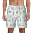thumbnail image 3 of Uemuo Whale And Turtle Pattern Mens Swim Trunks Quick Dry Board Shorts with Mesh Lining, Stretch Beach Shorts Quick Dry No-Chafing Board Shorts-Large, 3 of 9