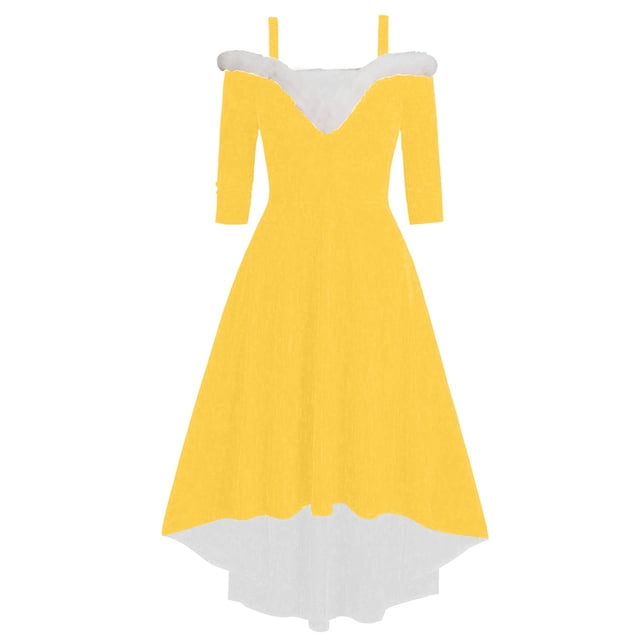 FcBaudy Robe à Manches Longues Col en V, Robes d'Été pour Femmes, Robes d'Été Mode Mi-Longues Sans Manches Imprimé Vintage de Noël pour Femmes