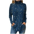 thumbnail image 2 of Ydkzymd Navy Long Sleeve Shirt Women with Lace Flower Women Shirts Long Sleeve 3Xl Petite Athletic Tie Dye Blouses Turtleneck Floral Casual Shirts, 2 of 5