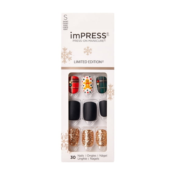imPRESS Press-On Manicure Holiday Limited Edition Fake Nails, ‘Love Me More’, 30 Count
