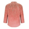 thumbnail image 4 of FRSASU Womens Spring Summer Dress Shirts Long Sleeve Blouses V Neck Fashion Printed Casual Tunics Tops Pink, 4 of 5