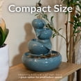 thumbnail image 5 of Sunnydaze Tiered Vessels Ceramic Tabletop Water Fountain - Relaxing Indoor Fountain for Office, Bedroom, or Living Room - Teal, 5 of 9