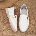 thumbnail image 6 of BRGZLK Slip On Loafers for Women Trendy Color Block Soft Bottom Flats Loafers Lightweight Fashionable Comfortable Non-Slip Business Casual Shoes White 6.5, 6 of 9
