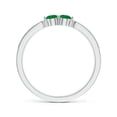 thumbnail image 2 of ANGARA Natural Vintage Inspired Two Stone Emerald Ring with Diamonds in 14K White Gold for Women (Size-3mm) | May Birthstone, Birthday, Anniversary, Jewelry Gift for Women | Natural Emerald Ring, 2 of 8