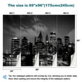 thumbnail image 3 of Peel and Stick Wallpaper Brooklyn Bridge Black New York City Landscape Photo Skyscrapers Bridge Modern Art Wall Mural Decor Self Adhesive and Removable 69in x 98in, 3 of 8