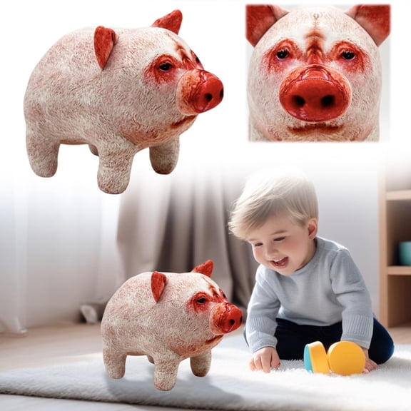 Realistic Stuffed Pig Plush - 16" Hypoallergenic Collectible Doll for Kids & Adults, Soft Nursery Decor & Anxiety Relief Toy Ages 3