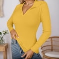thumbnail image 2 of Lkhaha Women T Shirt Ribbed Knit Long Sleeve Slim FWinter Soft Stretch Casual Basic Lightweight Outfits Clothes 2026 Yellow L, 2 of 5