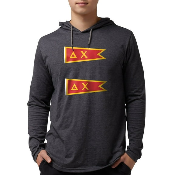CafePress - Delta Chi Flag Long Sleeve T Shirt - Mens Hooded Shirt