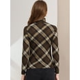 thumbnail image 5 of DARING DIVA Turtleneck Long Sleeve Slim Shirt Blouse XL Brown A, 5 of 6