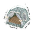 thumbnail image 3 of Tvtnvo Pet Nest Foldable Semi Enclosed Yurt Pet Tent Dog House Removable Washable Mat Breathable Polyester for All Seasons Indoor Use for Small Dogs and Pets Easy To Store and Carry Green 14.6 in, 3 of 6