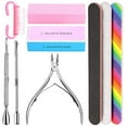 thumbnail image 1 of Nail File and Buffer- 3pcs Double Sided Nail File, Rectangular Nail Buffer, Buffer Block Sponge Polished, Nail Brush, Come with Cuticle Nipper and Pusher, Perfect Manicure Tool Kit for Shiny Nail, 1 of 5