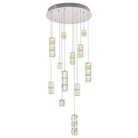 

Indoor Modern Home Decorative Bright Polaris Led Light Chrome Pendant Clear Crystal