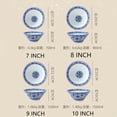 thumbnail image 3 of CHUNTIAN Korean Creative Trumpet Bowl Ceramic Japanese Blue and White Porcelain Tableware Big Bowl Ramen Home Restaurant Kitchen Supplies, 3 of 6