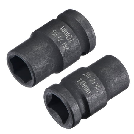 

Uxcell 3/8 Drive by 10mm 6-Point Impact Shallow Socket CR-MO Metric Sizes 2 Pack