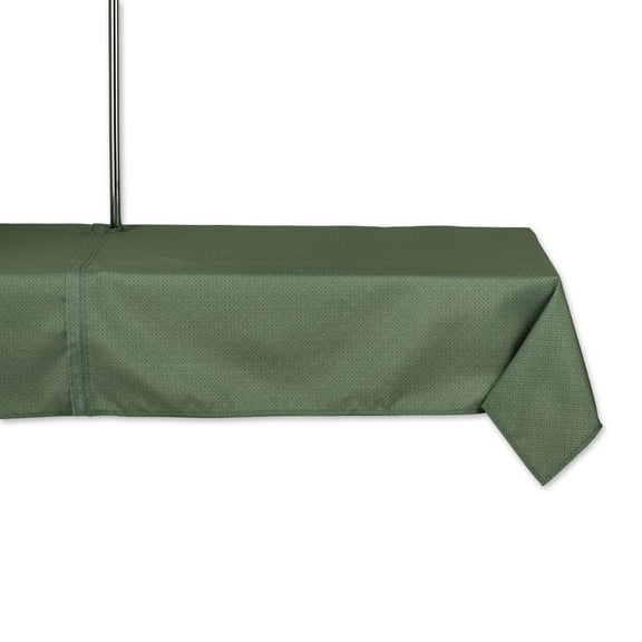 DII Artichoke Green Tonal Lattice Print Outdoor Tablecloth With Zipper 60x84