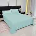 thumbnail image 4 of Leodye 1PCS Solid Color Double Brushed Bed Sheet - Skin-friendly, Suitable for Dorm & Home Use -98.42x90.55x0.07in, 4 of 8