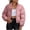 Pink, variant on Women Cropped Puffer Jacket Lightweight Quilted Zipper Coat Stand Collar Winter Warm Bubble Outerwear (2XL, Pink)