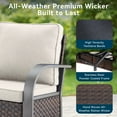 thumbnail image 4 of Unnifurnzi 3 Pieces Outdoor Couch Set-All Weather Wicker Patio Couch with Outdoor Ottoman Small Patio Furniture Set for Deck Porch Lawn Garden Backyard-Brown/Beige, 4 of 7