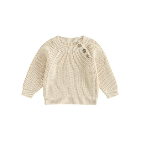 

Bagilaanoe Toddler Baby Girl Boy Knitted Sweater Long Sleeve Pullover 3M 6M 9M 12M 18M 24M 3T Kids Warm Jumpers Tops Fall Loose Knitwear