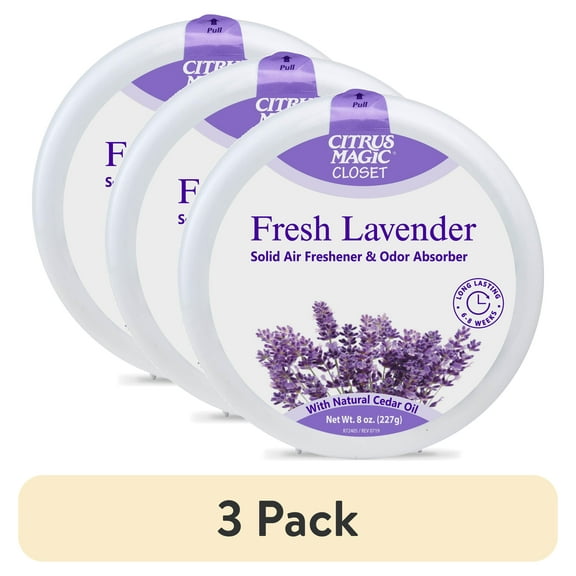 (3 pack) Citrus Magic For Closets Odor Absorbing Solid Air Freshener, Fresh Lavender, 8 oz