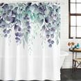 thumbnail image 3 of Teal Purple Botanical Waterproof Fabric Shower Curtain,Eucalyptus Leaves Watercolor Spring Waterproof Fabric Shower Curtain for Bathroom Bathtubs Shower Curtains with 12 Hooks Extra Long 72x96, 3 of 8