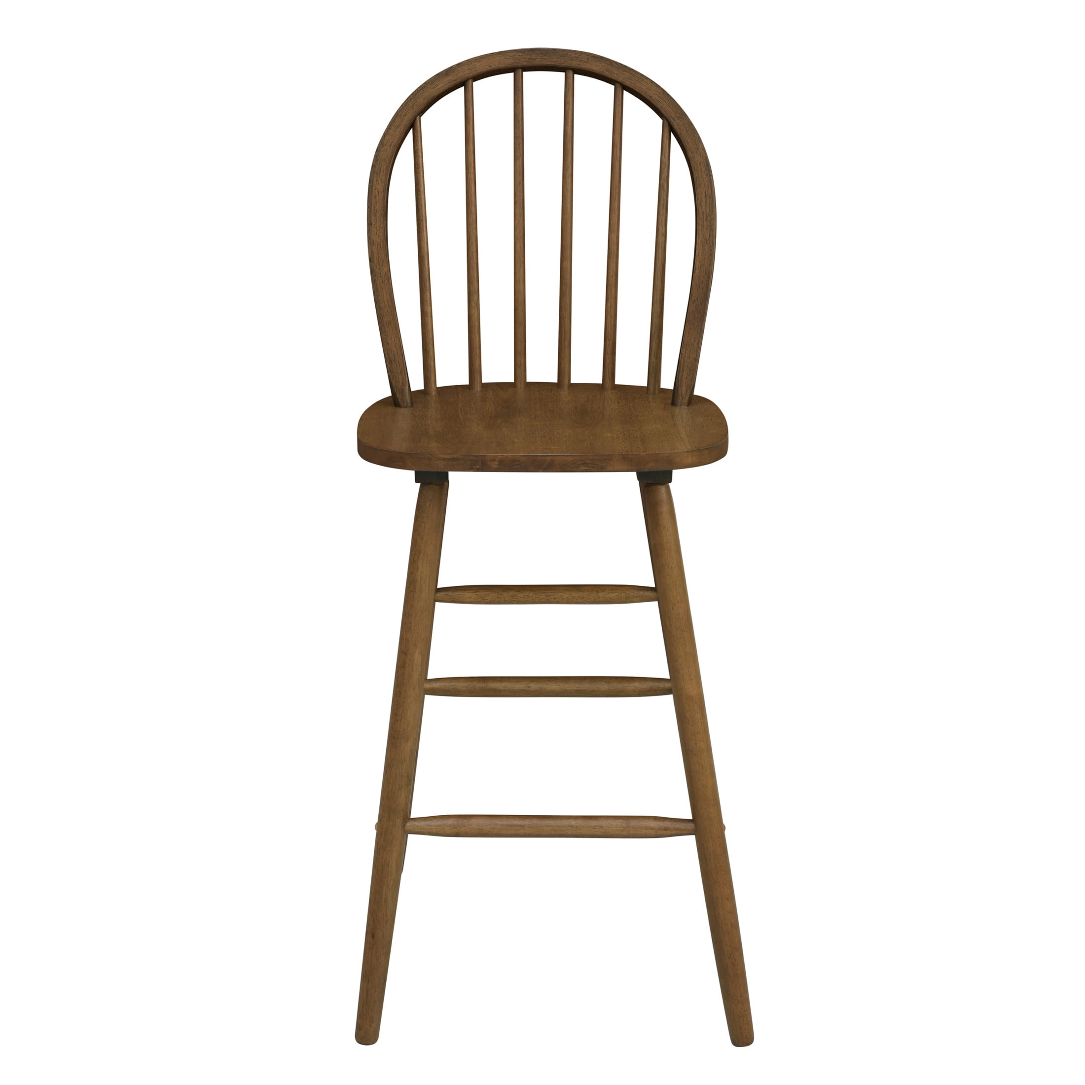 Christopher Knight Home 29.25" Bar Stools with Windsor-Back, Solid Wood Frame, Walnut, Set of 2