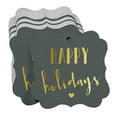 thumbnail image 3 of Inkdotpot Real Gold Foil Happy Holiday Tags Favor Bracket Shape Hang Pack Of 100 Paper Tags, 3 of 7