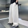 thumbnail image 2 of WAYUTE Boys Pants Solid Color Loose Fit Straight Leg Baggy Pants Lightweight Breathable Summer Trousers for Big Kids Play Versatile Outdoor Casual,15-16 Y,White, 2 of 5