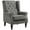 Dark Gray, variant on Demi Bonn 40" Modern Upholstered Armchair with High Back Button Tufted, Mid-Century Retro Wood Leg Chair for Living Room, Bedroom, Green