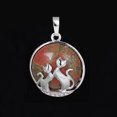 thumbnail image 1 of Pendentif Chat pour Collier Pierre Naturelle Perles Rondes Plates Pendentif Cœur d'Amour Femmes, 1 of 6