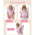 thumbnail image 3 of Lilian&Gema Baby Doll Carrier for Kids, Front and Back Doll Accessories Carrier with Adjustable Straps for Little Girls, Doll Carrier for Stuffed Animal Baby Doll, Pink, 3 of 8