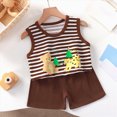 thumbnail image 2 of mgoYE Baby Girl Clothes 12 Months Toddler Baby Boy Set Athletic T-Shirt and Shorts Toddler to Big Kid|Brown 3-6 Months, 2 of 5