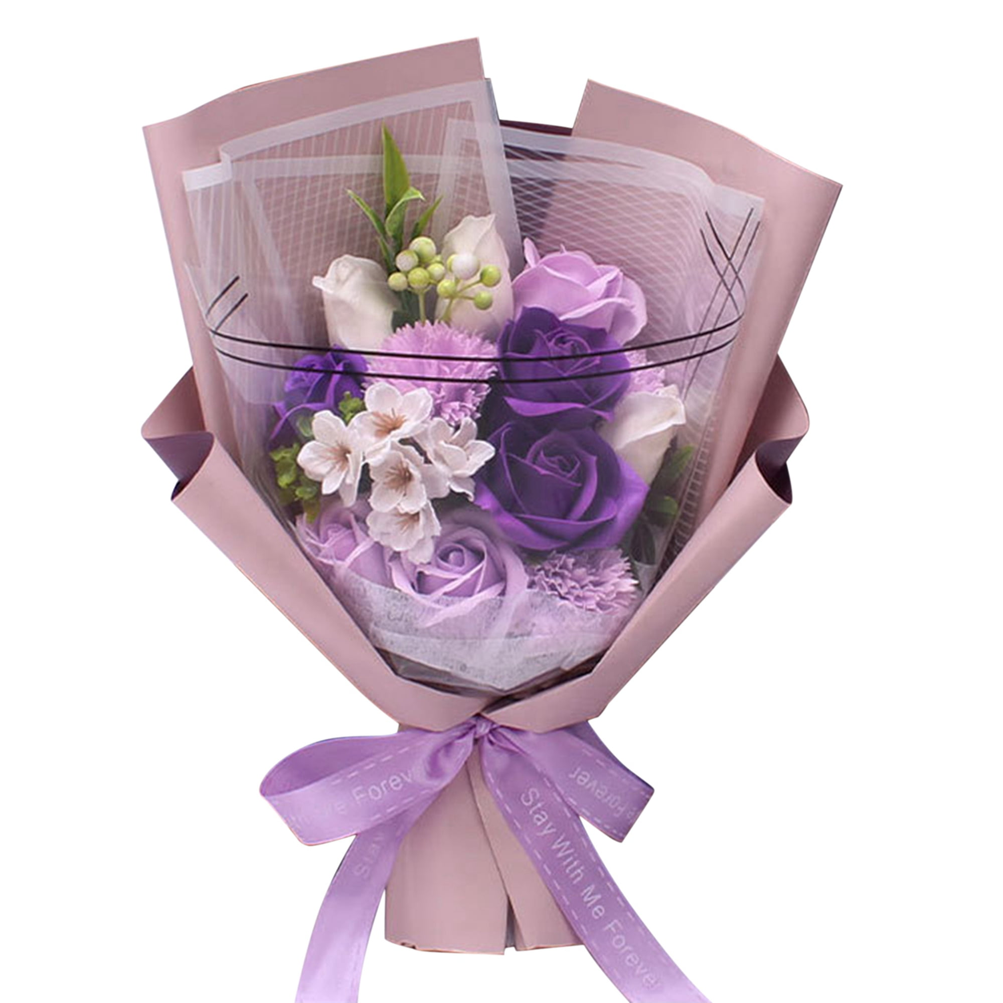 SEWACC 6 Rolls Flower Bouquet Accessories Purple Gifts Gift Ribbon Flower  Gift Ribbon for Gifts Ribbons for Flower Bouquets Purple Ribbon Mauve  Ribbon