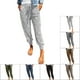 thumbnail image 4 of Pantalones de mujer Pantalones de cintura elástica con cordón y estampado de leopardo Pantalones de salón casuales sueltos con bolsillos Blanco L, 4 of 6