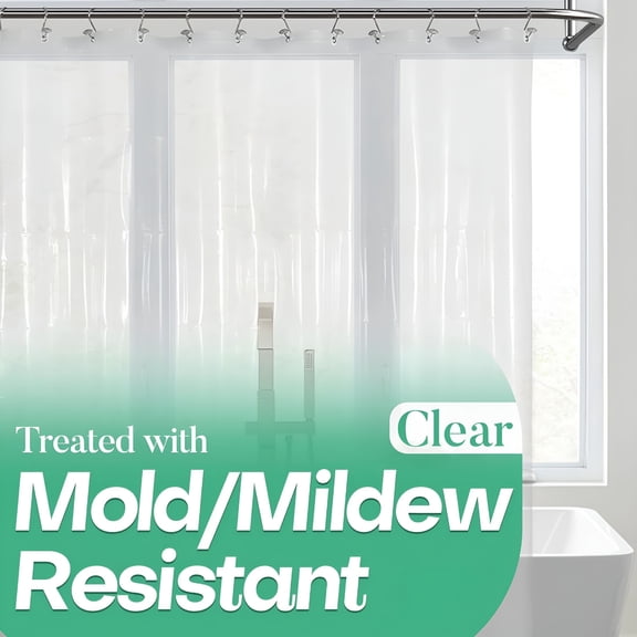 FURMORA Clear Shower Curtain Liner with 3 Magnets,72X72 Premium Flexible Sturdy Plastic Shower Curtain for Bathroom Lightweight,Waterproof,Clear