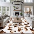 thumbnail image 4 of Farmhouse Cow Washable Area Rug 6 x 9 ft Watercolors Beige Brown Rustic Farm Animal, Soft Non Slip Rugs Stain Repellent Indoor Felt Carpet for Living Dining Room Bedroom Home Office, 4 of 9