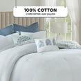 thumbnail image 6 of Madison Park 8-Piece Reversible Floral Cotton Comforter Set with Bed Skirt and Decor Pillows, Queen,Blue, 6 of 6