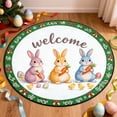 thumbnail image 4 of Round Easter Bunny Welcome Mat for Indoor Use - Absorbent Non Durable Polyester Rug with Cute Rabbit Print Round Shape Ideal for Living Room and Entry 40/60/80 cm, 4 of 6