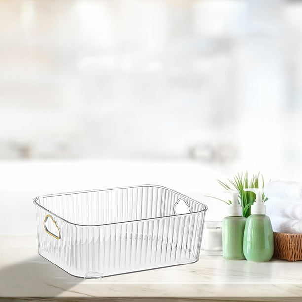 Papelera de almacenamiento transparente multiusos, caja , cesta de almacenamiento para restaurante, sala de estar, despensa, Claro perfecl Cesta de almacenaje