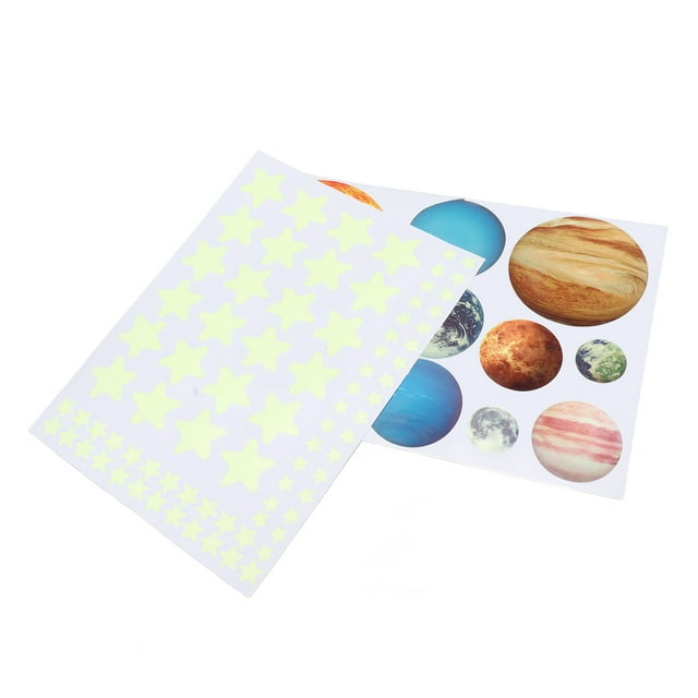 Pegatinas de pared brillantes del sistema solar, pegatinas de pared de planeta oscuro que brillan, pegatinas de pared de planeta oscuro que brillan, pegatinas de decoración de pared que brillan, fu