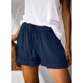 thumbnail image 3 of Womens Drawstring Shorts Summer Elastic Waist Casual Lightweight with Pockets, 3 of 11