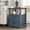 Blue, variant on PLAMLE End Table for Living Room with 2 Drawers Retro Sofa Side Table with Charging Station Wooden Nightstand for Bedroom office End Table