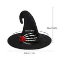thumbnail image 3 of Gallickan Witch Hat for Woman Girl, Halloween Witches Hats with Skeleton Hand, Witch Hats Wizard-Hat, Halloween Decorations for Outdoor Party Accessories, Black-B, 3 of 6