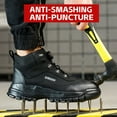 thumbnail image 3 of ywluxe Work Shoes for Men - Non-Slip, Button Closure, Steel Toe, Puncture-Resistant Midsole, Wear-Resistant & High-Elastic Polyurethane Insole, 3 of 10