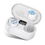 Wireless Earbuds Bluetooth 5.0 Earbuds with 500mAh Charging Case LED Battery Display In-Ear Bluetooth Headset True Wireless Earbuds for Work Sports