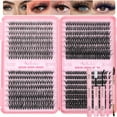 thumbnail image 1 of Kit de racimos de pestañas OLLAVO, 640 unidades, extensiones de 9 a 16 mm, rizo en D, 1 of 6